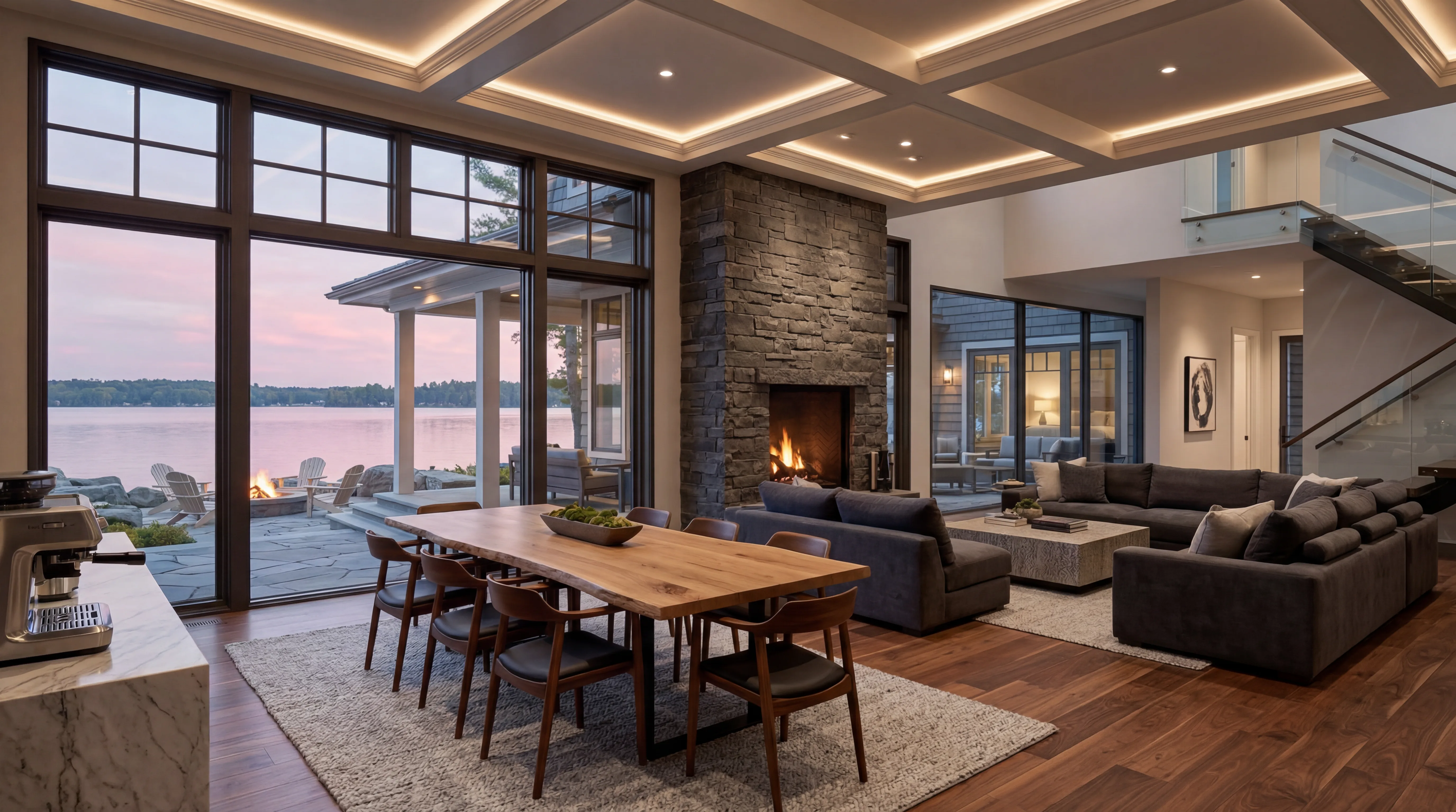Wayzata Waterfront Estate — great room